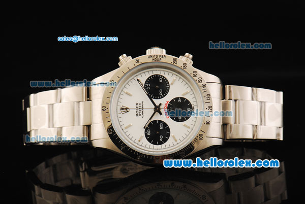 Rolex Daytona Chronograph Swiss Valjoux 7750 Automatic Movement Full Steel with White Dial and Stick Markers - Click Image to Close